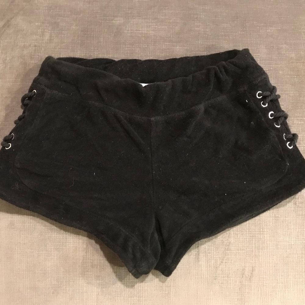 Thick Black Shorts with Side Tie Detail